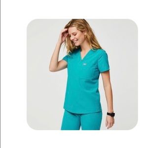 Gently used Figs Teal Catarina One Pocket Scrub top